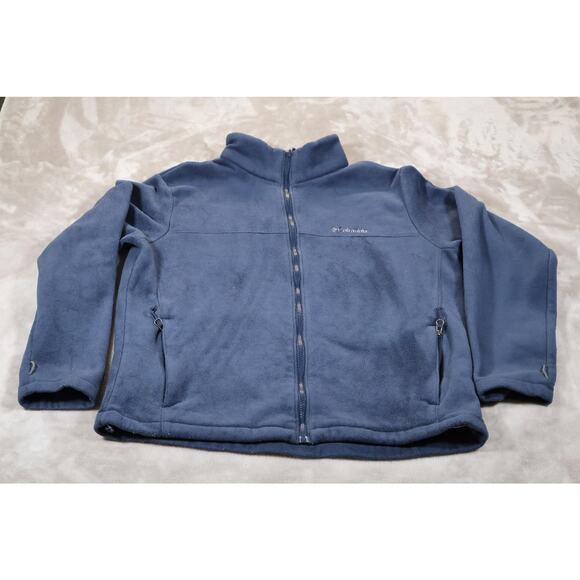 Columbia Jacket Mens Extra Large Blue Full Zip Fleece Interchange Outdoors XL - Picture 1 of 7